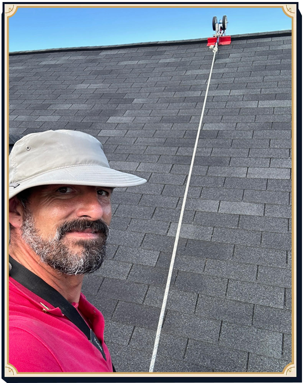 The Roof Guy inspecting a shingle roof